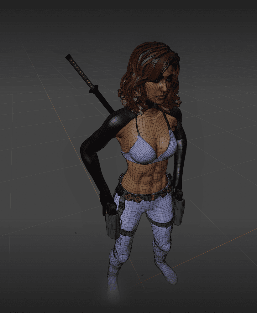 Bad Ass Ninja Assassin Babe v2 3d model