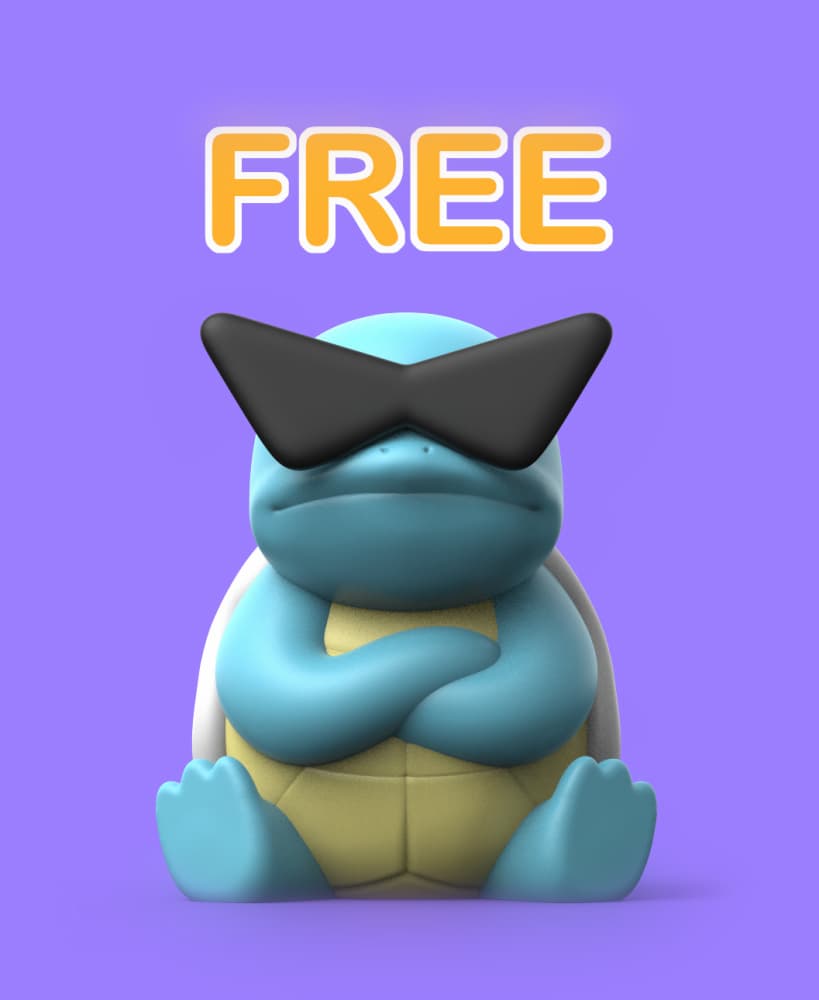 Squirtle Leader (Easy Print No Supports) 3d model