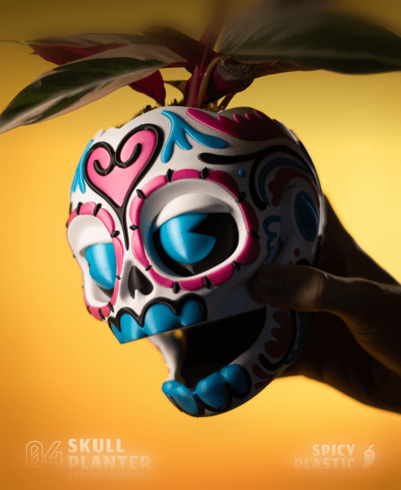 Skull Planter Dia de Muertos 3d model
