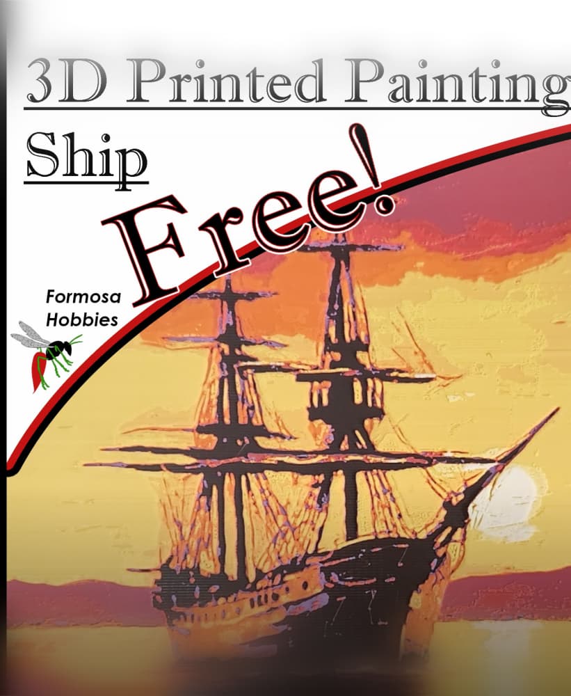 3D Printed Painting - Ship at Sunset | No AMS Needed! 3d model