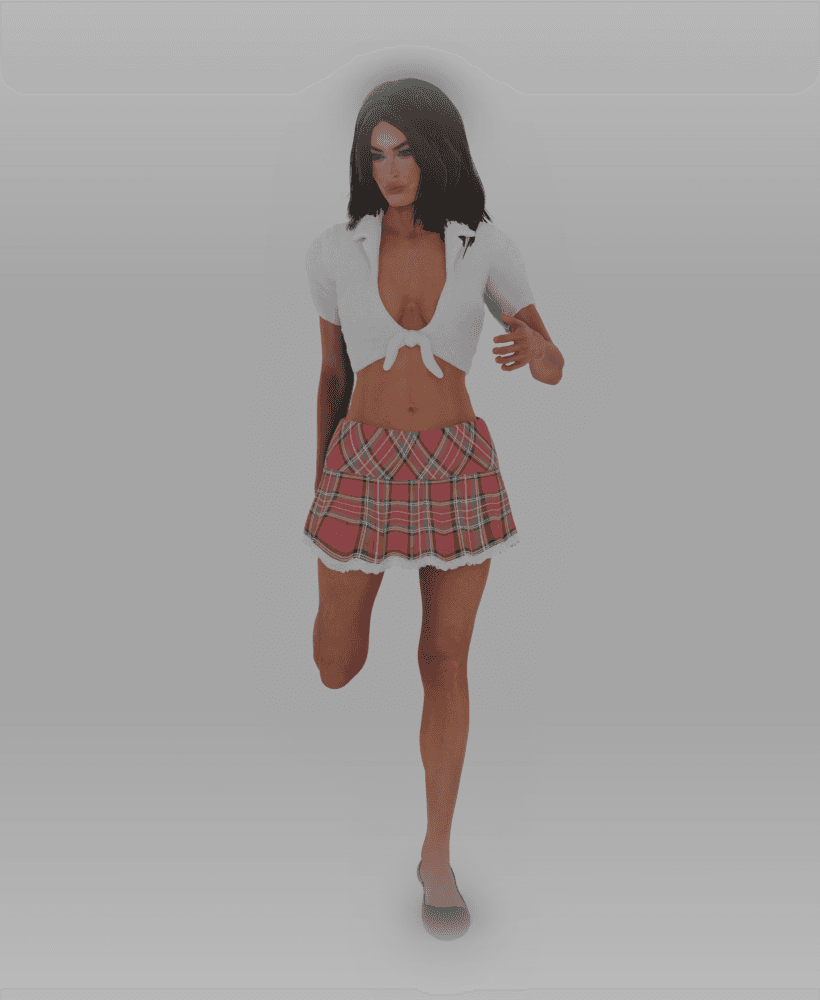 Megan School Girl Skirt v2 3d model