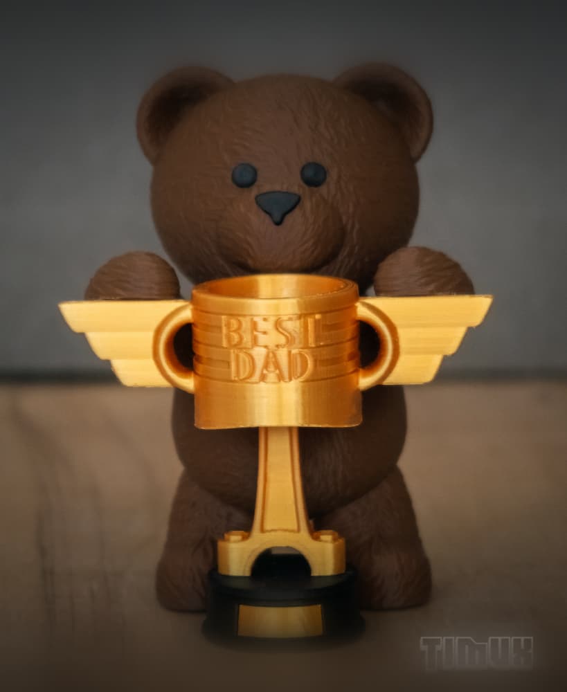 TEDDY BEAR WITH A PISTON CUP 3d model