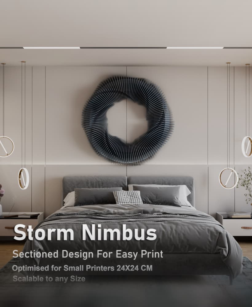 Storm Nimbus Wall Sculpture Model 3D Print Model 3d model