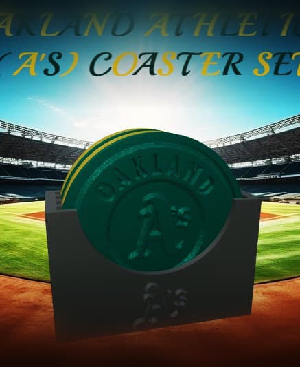 Oakland Athletics A's Coaster Set (MLB) 3d model