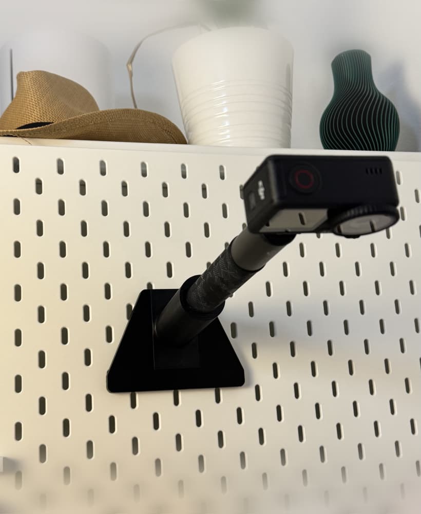 DJI Selfie stick mount for IKEA SKADIS 3d model