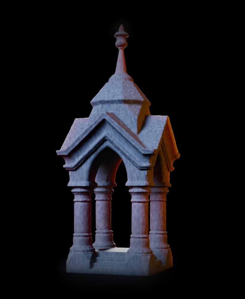 Gothic Wayshrine Chapel | Tabletop Scatter Terrain | FDM Optimized 3d model