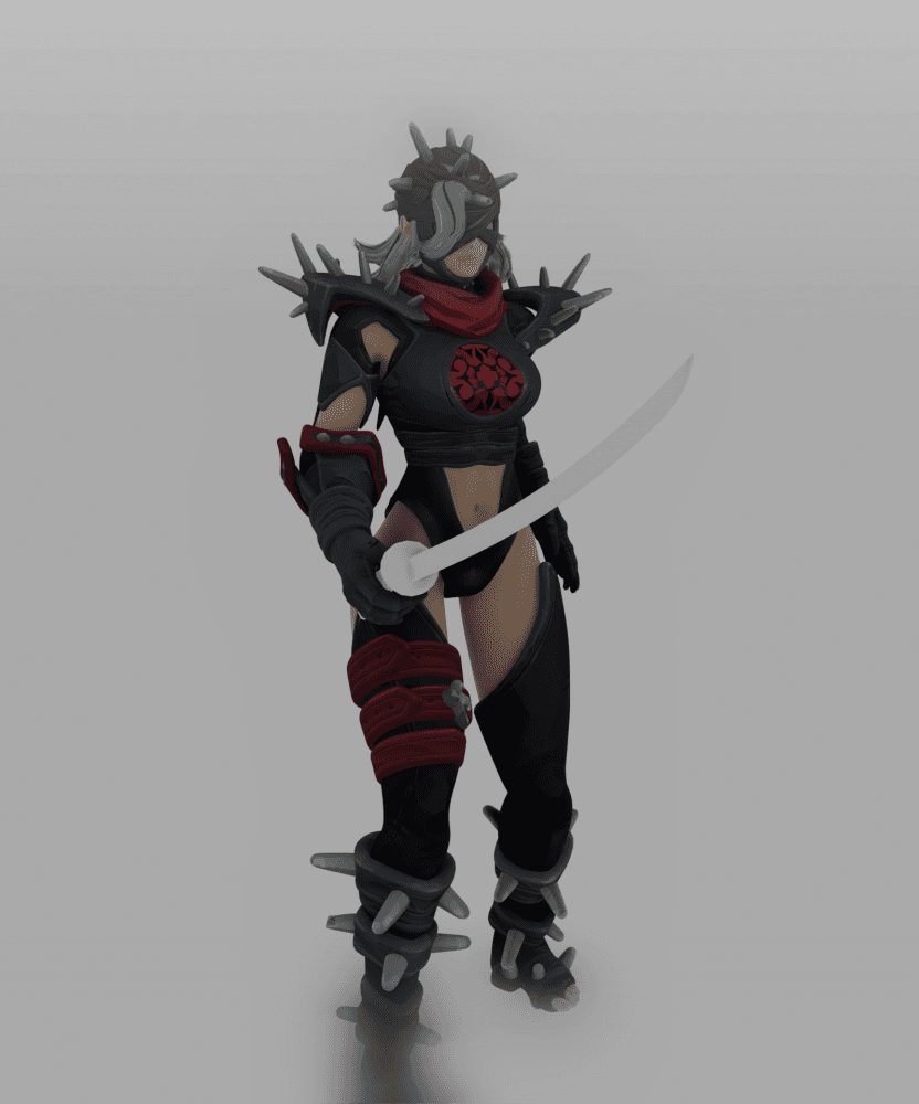 Warrior Woman with Havok Armor Chinese Dao Fantasy Armor v2 3d model