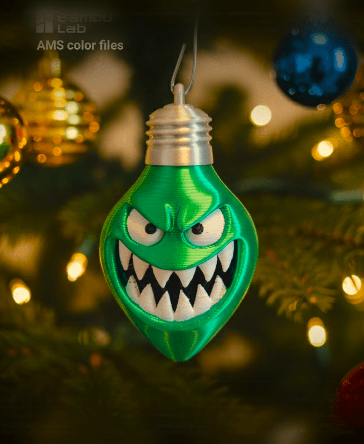 Monstrous mimic light bulb ornament 3d model