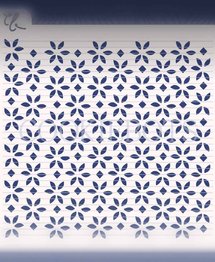 Flower Diamond Pattern Stencil SVG 3d model