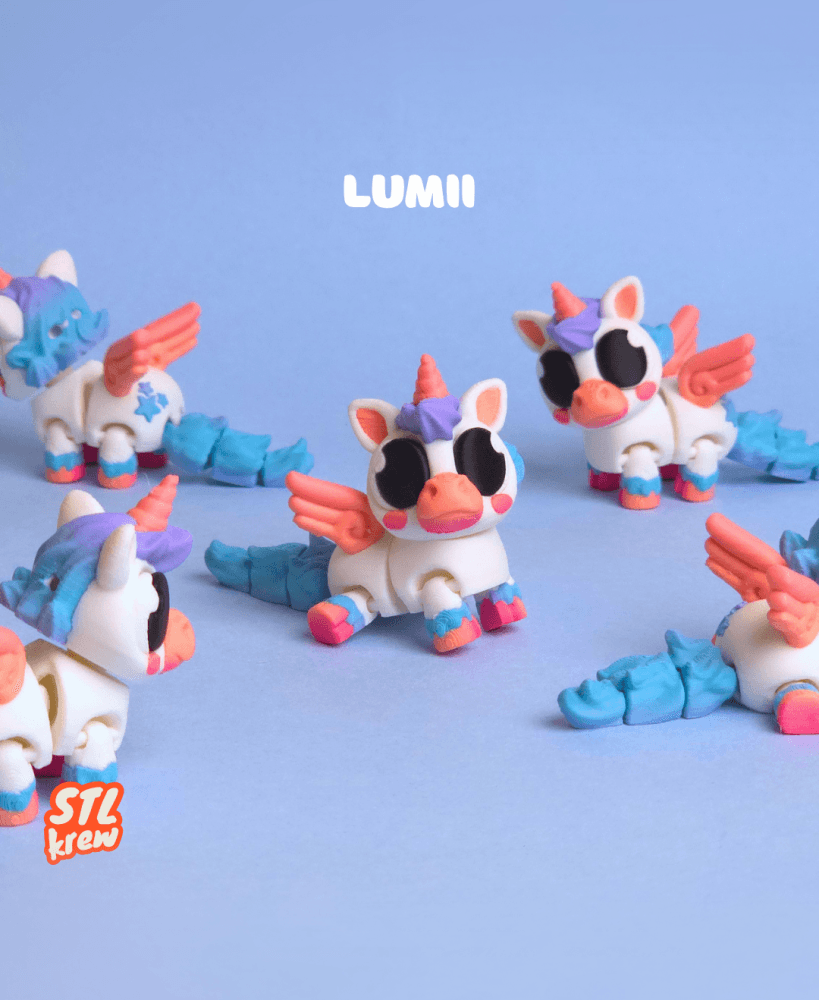 Cute articulated Unicorn - Lumii 3d model