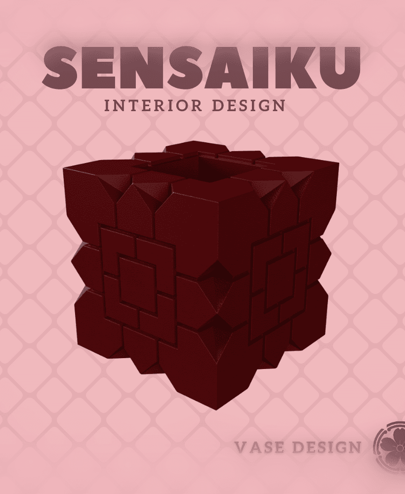 32. Cube 32 Custom Vase Design - Ikebana Home Decoration 3d model