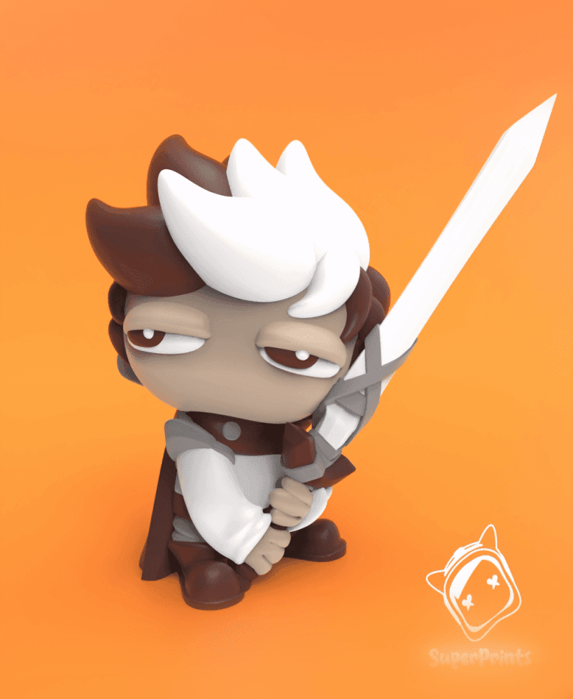 Fighter - Easy Multicolor FDM RPG Minis (No supports) 3d model