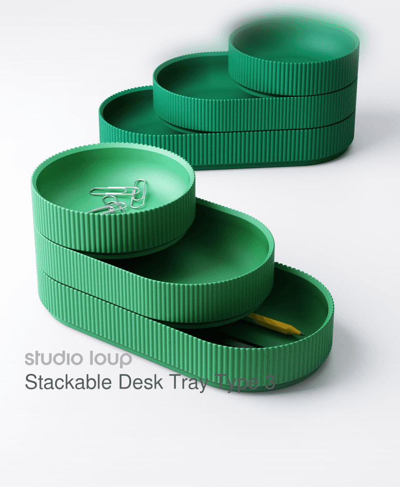 Stackable Desk Tray Type 3 3d model