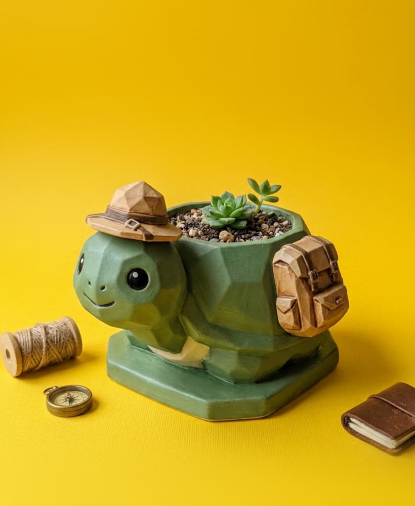 Adventure Turtle Planter | STL for 3D Printing 3d model