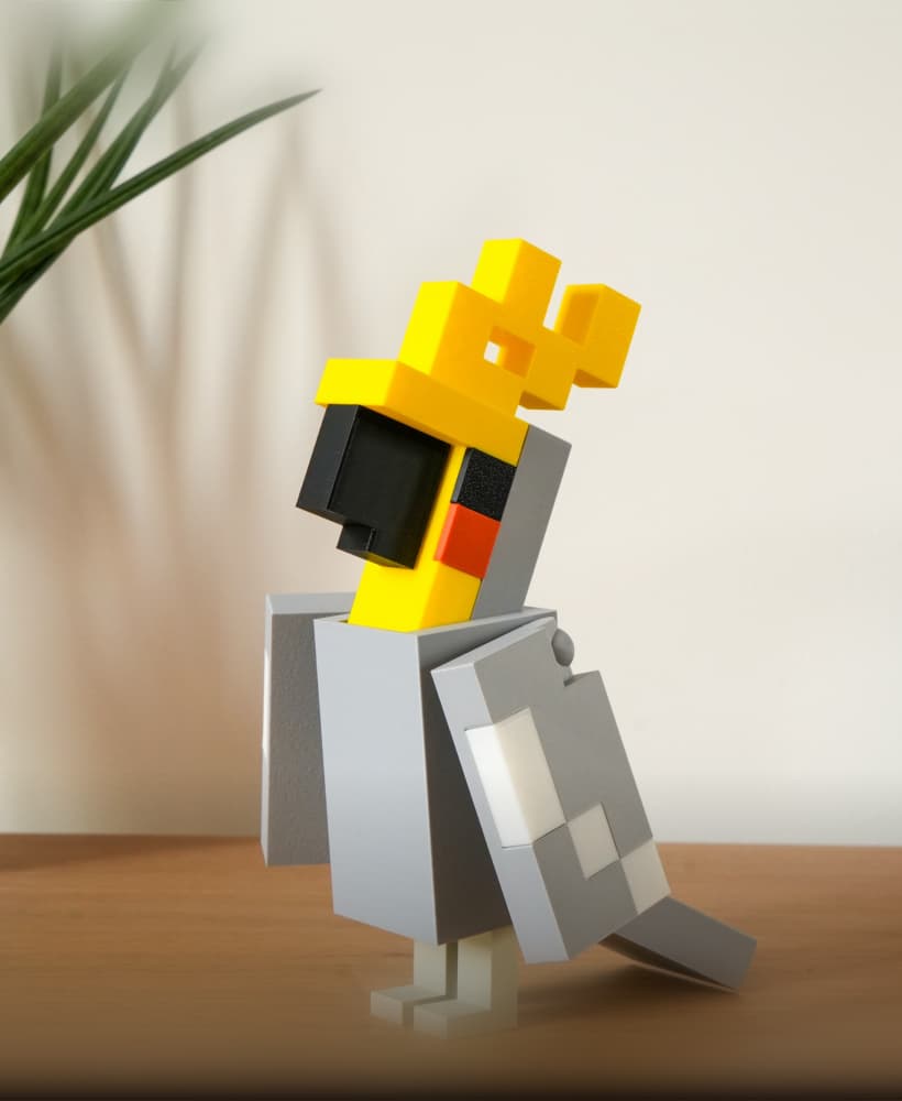 Minecraft Parrot – Gray Edition 3d model