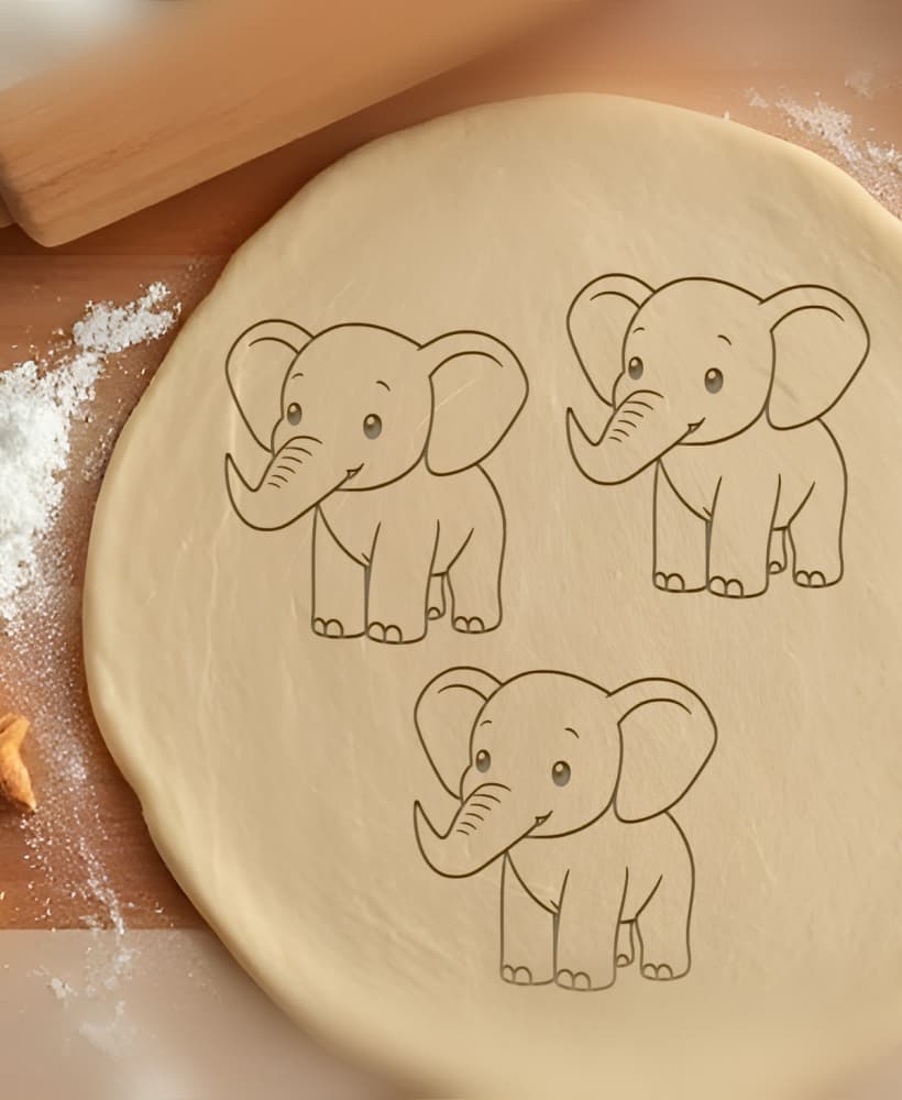 Elephant Cookie Cutter, Biscuit Cutter 3d model