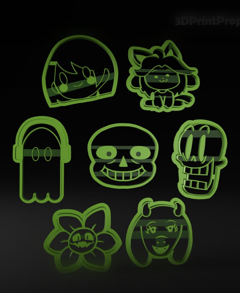 Undertale themed Cookie Cutters 3d model
