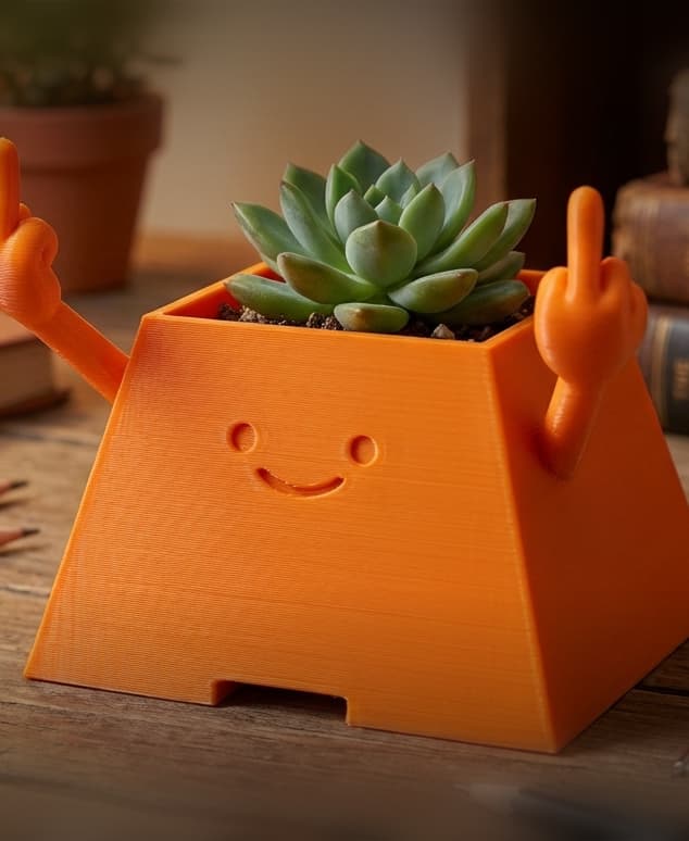 HAPPY PLANTER MIDDLE FINGER 3d model