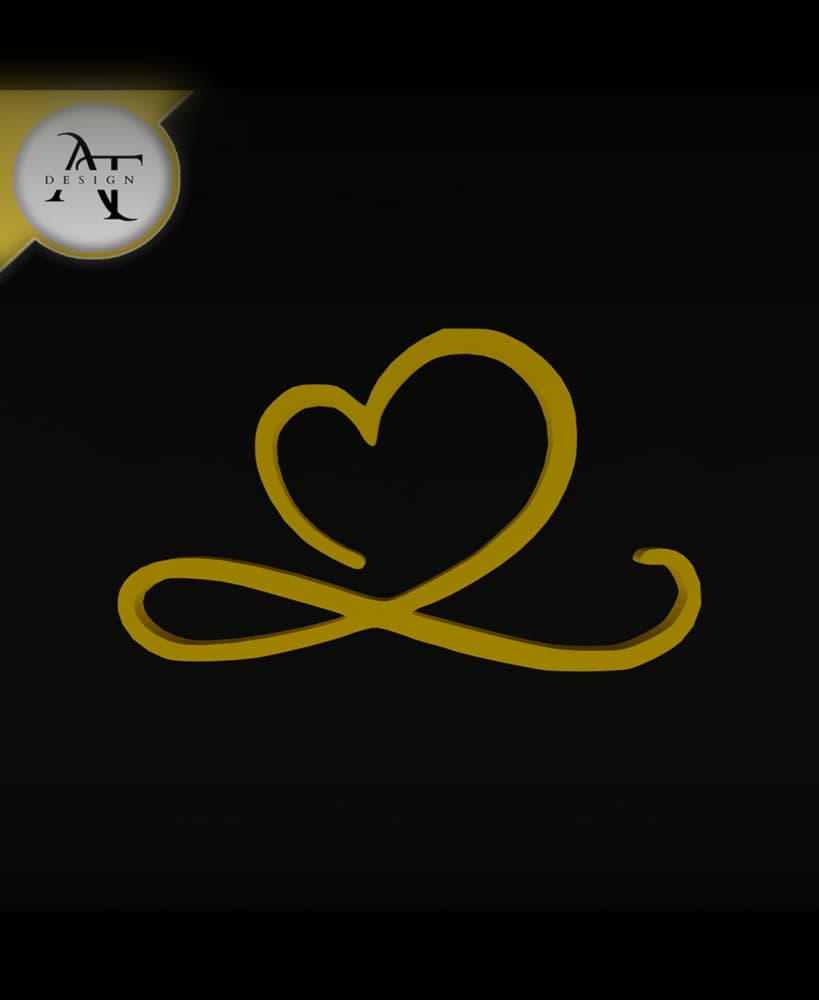 Simple Heart Symbol - 2D Art 3d model