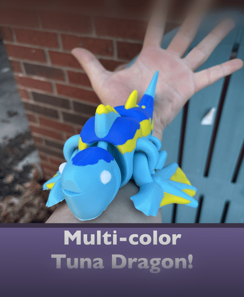 Multi-Color Articulated Tuna Dragon! 3d model