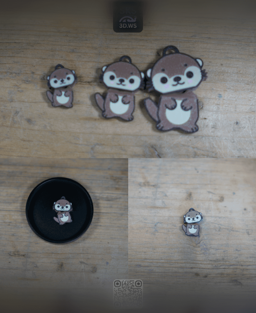 Otter Wiggle Keyring 3d model
