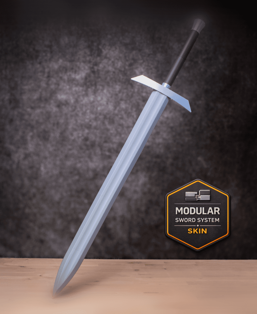 Two Handed 2 Sword Modular Sword Skin - Cosplay Prop Kit | No Supports, No AMS, No Glue 3d model
