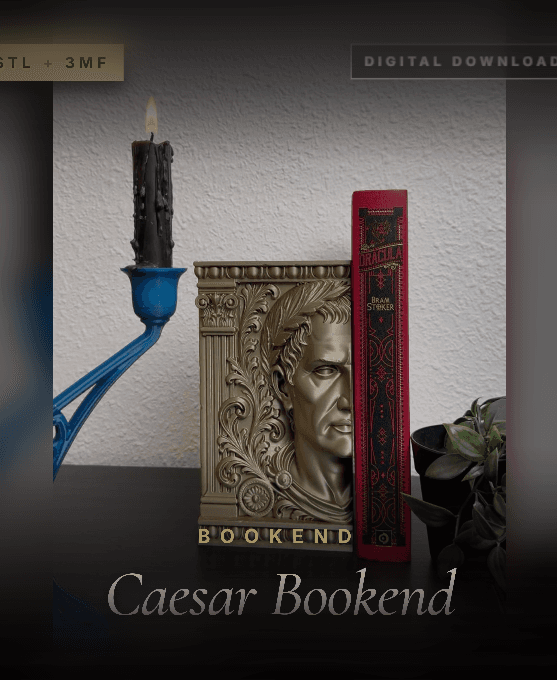 Caesar Bookend Victorian Gothic Decor Classical Bust Bookend Dark Academia Decor 3d model