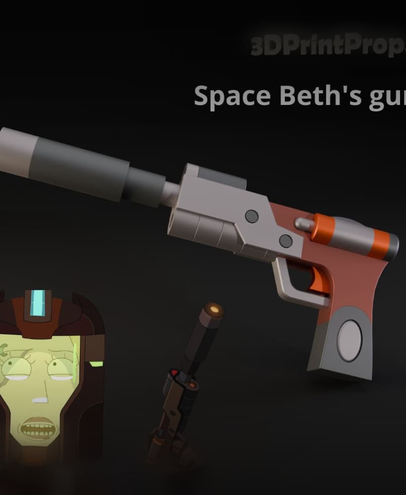 Space Beth gun from Rick and Morty 3d model