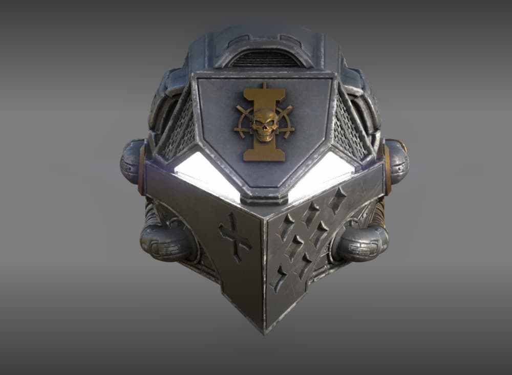 Gray Knight Helmet 3d model