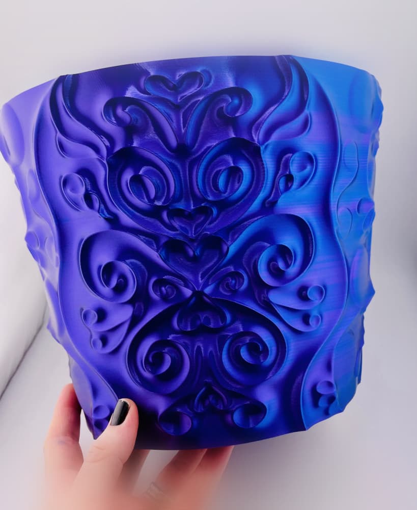 Carved Filigree Waste Can 3d model