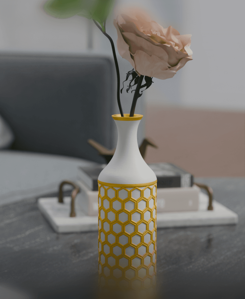 Vase Hexagonal Pattern 3d model