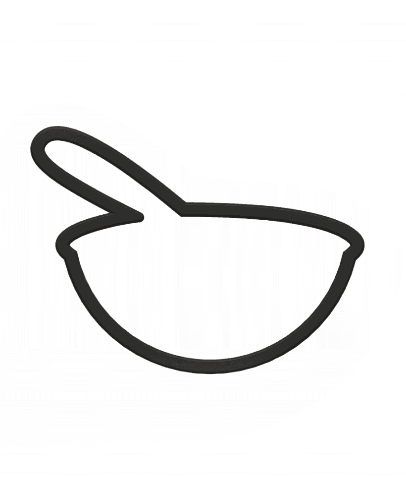 Bowl with Spoon Cookie Cutter STL File - 4 inches 3d model