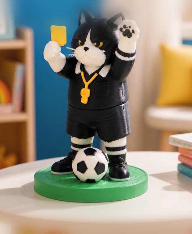 Referee Cat - Cute Soccer Cat Figurine 3d model