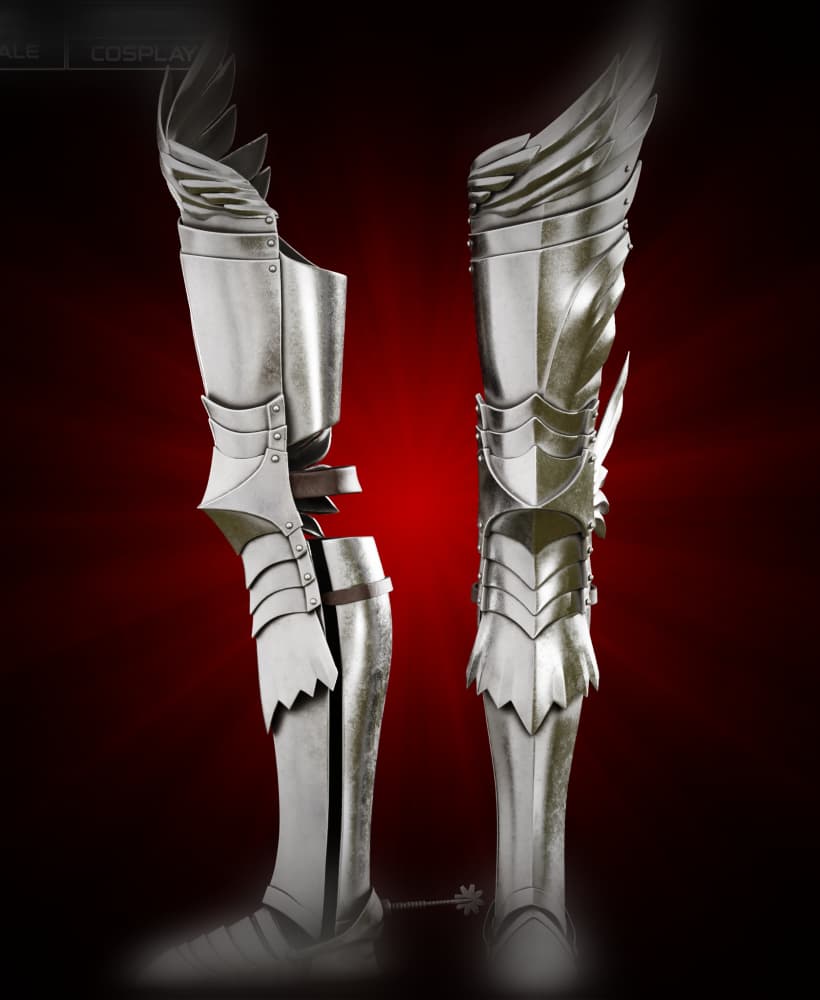 GRIFFITH RESURRECTED LEG ARMOR life size cosplay - Berserk Fan Art STL 3d model