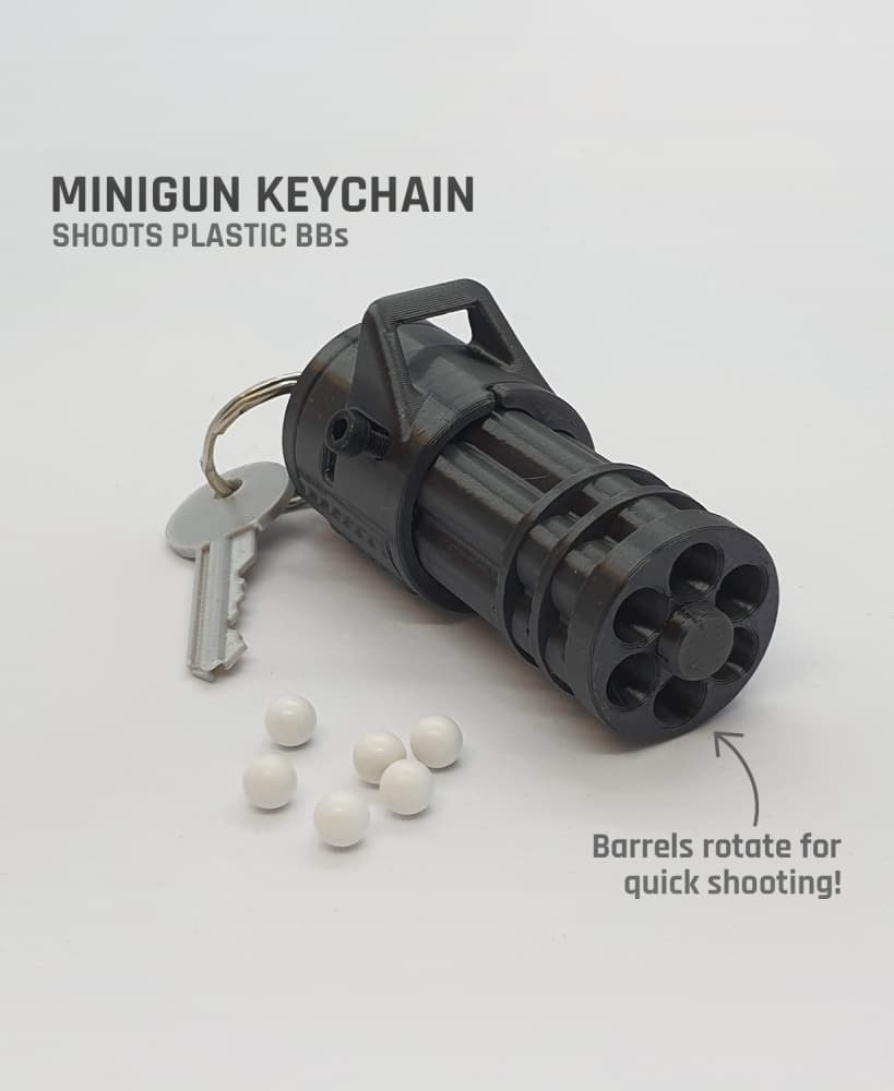 Minigun Keychain — Functional Blaster 3d model