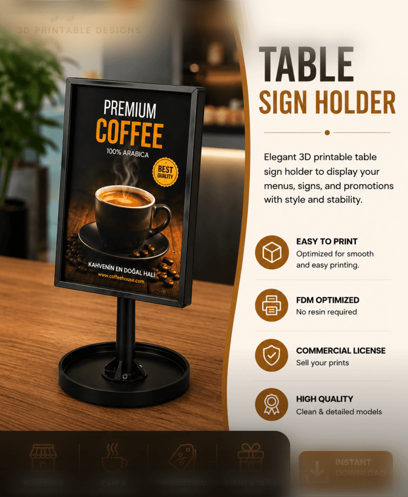 Desktop Advertising Sign & Desk Organizer 3d model