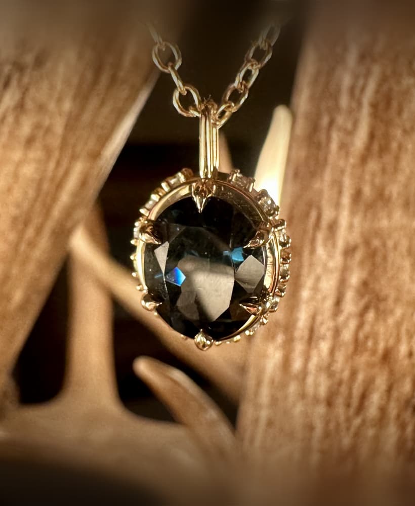 Large Oval Center Stone Pendant with Round Halo Pendant 3d model