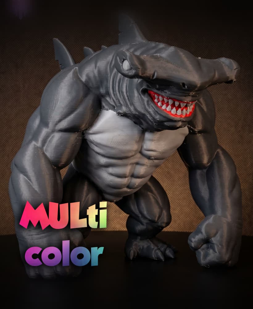 Buff Shark Monster 3MF | Creature Multi-Color | FDM 3d model