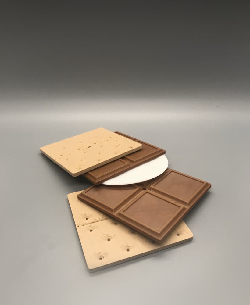 Smores Coaster, Marshmallow, Chocolate & Cracker 3d model