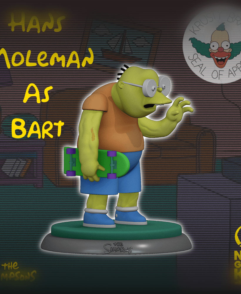 Hans Moleman as Bart 3d model