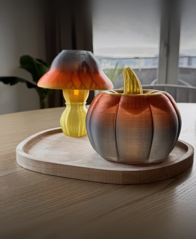 Pumpkin sweets bowl and mushroom vase 3d model