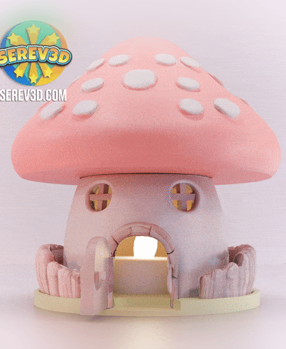 Mushroom House - Modular Fairy Cottage Display - No Supports 3D Print STL/3MF 3d model