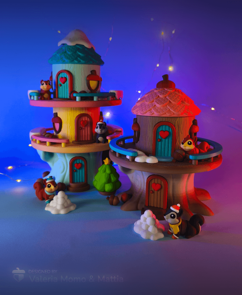 Winter Modular Village, for Cute Flexi Squirrels 3d model