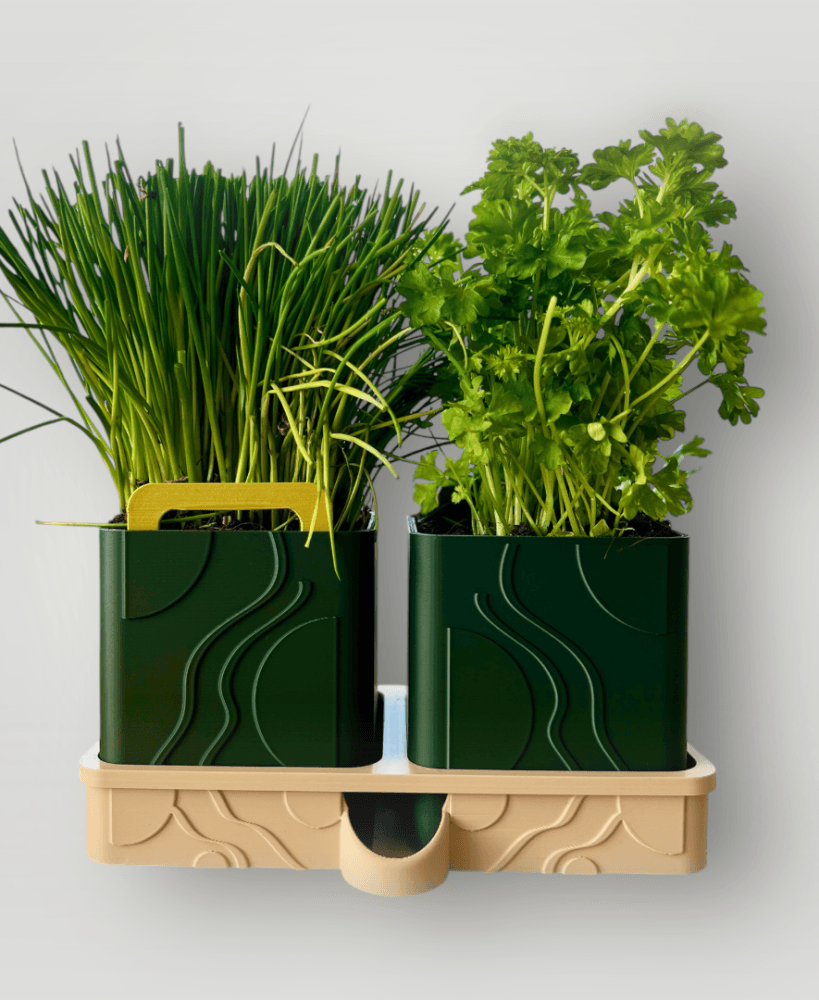 Modular Herb Planter System – Pot, Tray, Lid and Seedling Lifter 3d model