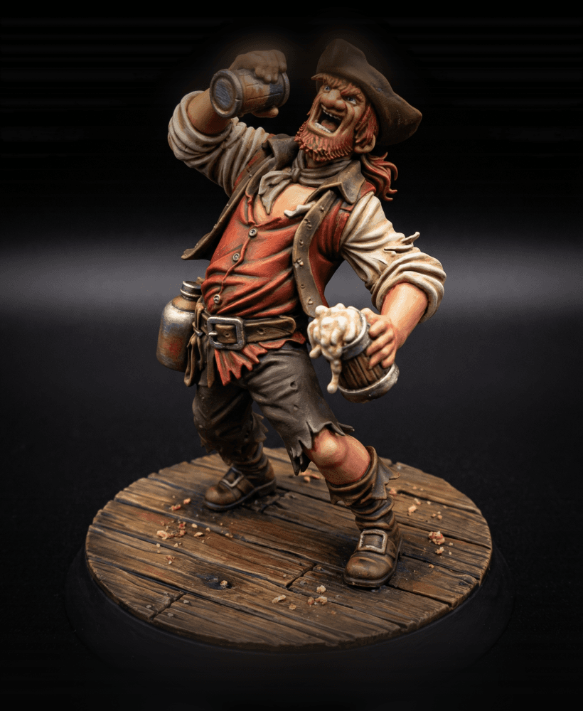 FREE NPC Drunk Patron Fantasy Miniatures 32mm STL for TTRPG 3d model