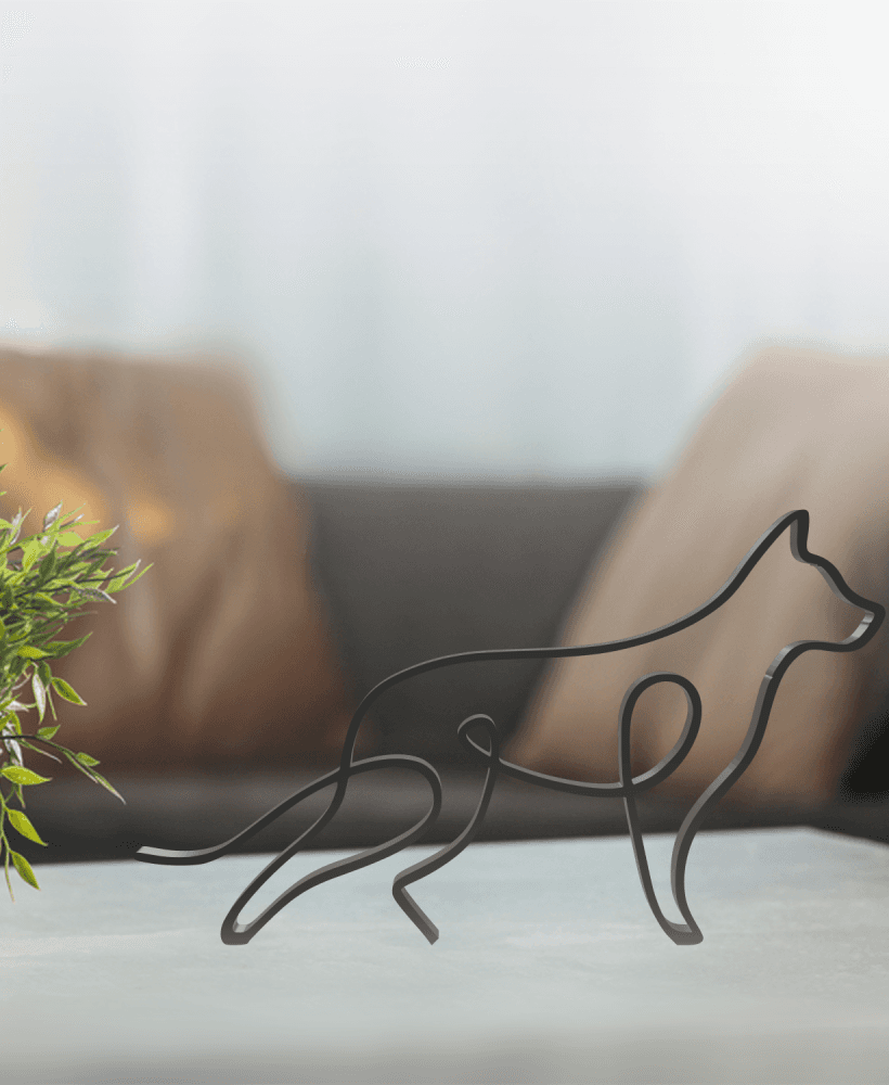 Wolf Line Art, Modern, Minimalist 3d model