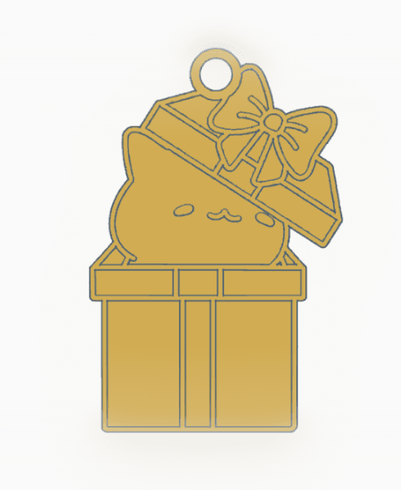 Multicolor Christmas Cat Earring 2.stl 3d model