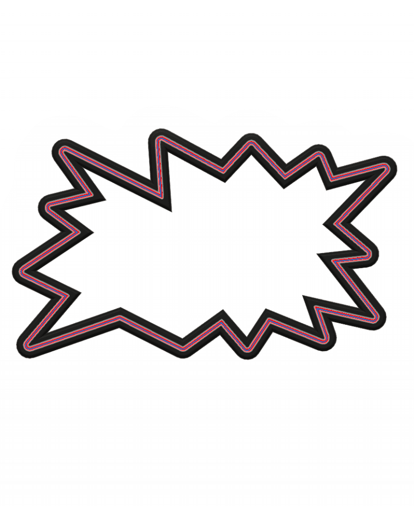 Comic Book Explosion Cookie Cutter STL File - 4 inches 3d model