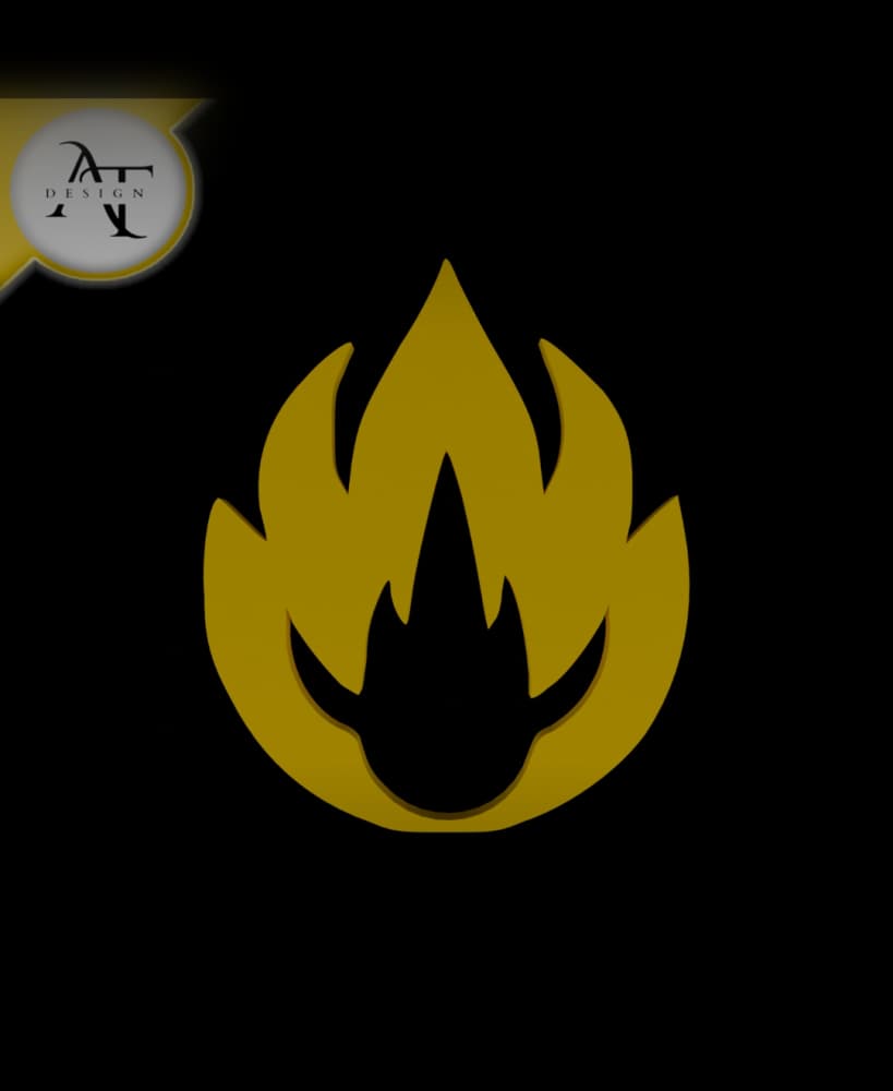 Simple Flame Symbol - 2D Art 3d model