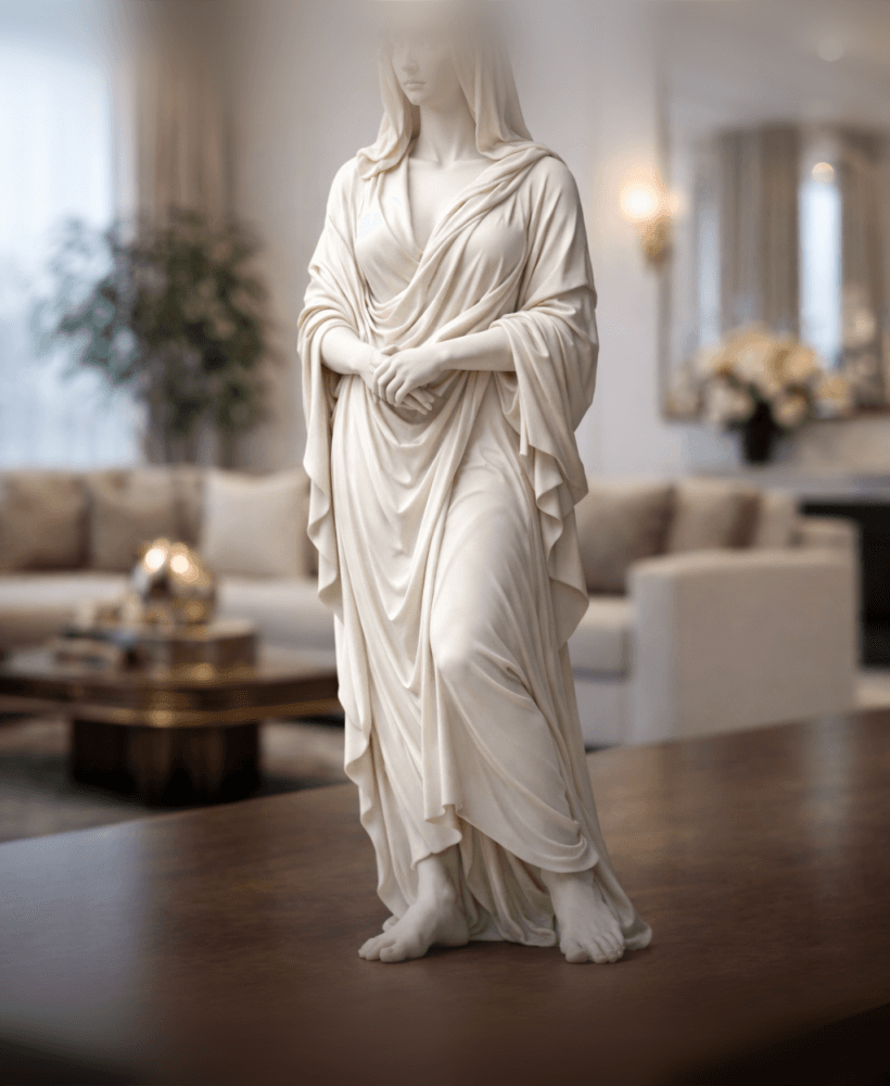 Veiled Grace Statue STL – Classical Draped Female Sculpture for 3D Printing 3d model